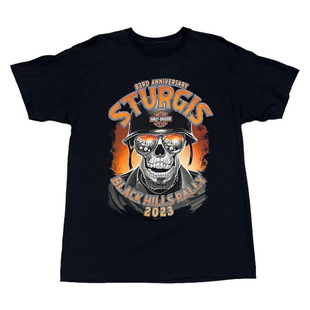 Harley Davidson STURGIS Motorcycle Biker Week Skull Tee Shirt Mens XL